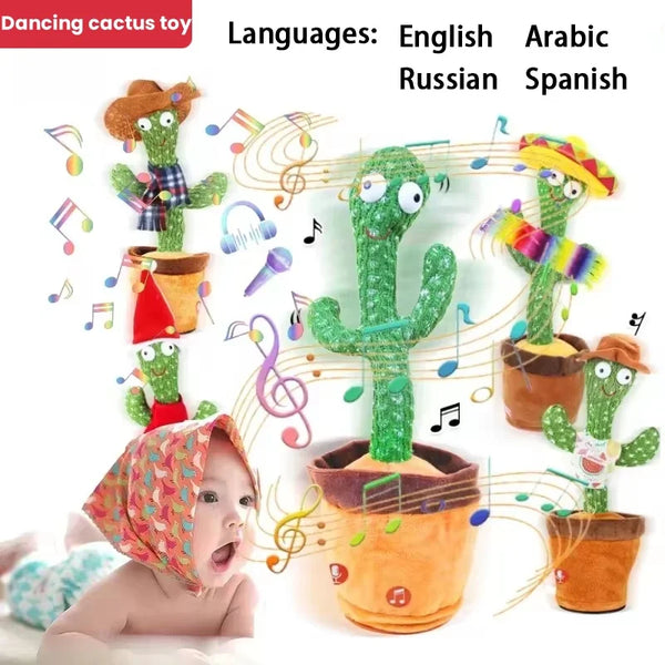 Kids Dancing Talking Cactus Toys Interactive Talking Sunny Cactus Electronic Plush Toy Home Decoration for Children Xmas Gifts